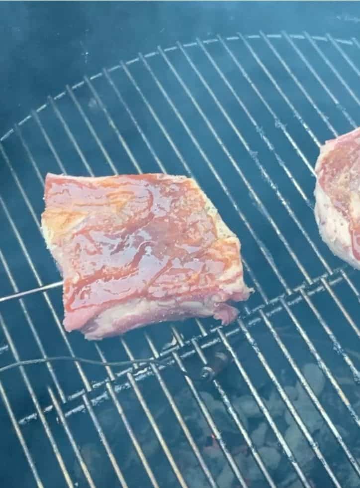 steaks on smoker