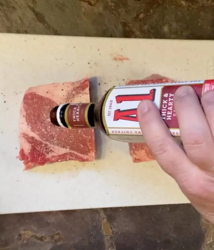 preparing steak