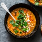 bowl of crockpot lentil soup