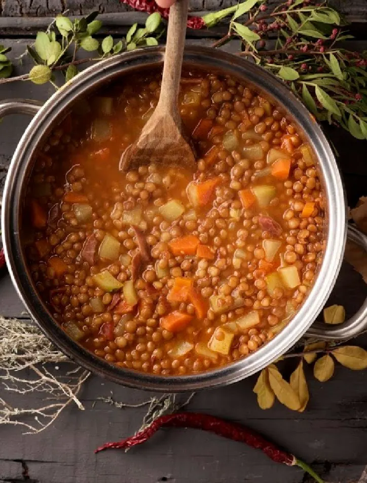 crockpot lentil soup pot