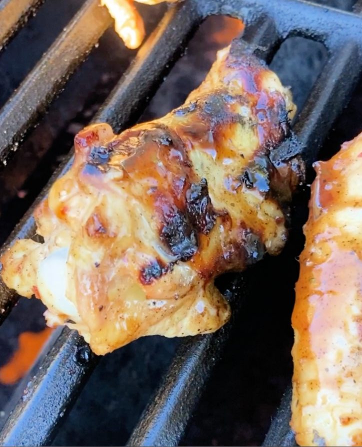 chicken on the grill