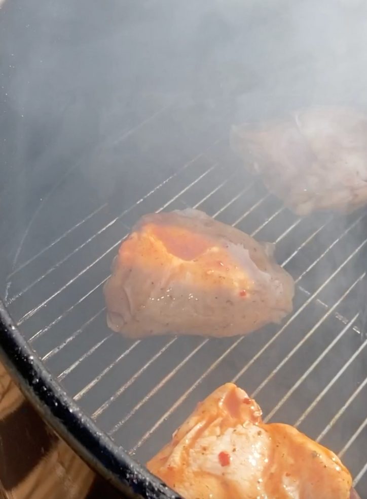 chicken on the smoker