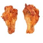 two fried chicken pieces