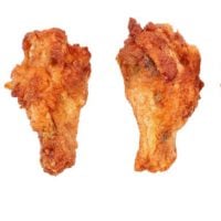two fried chicken pieces