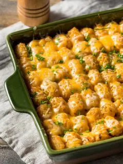 top of tater tot casserole