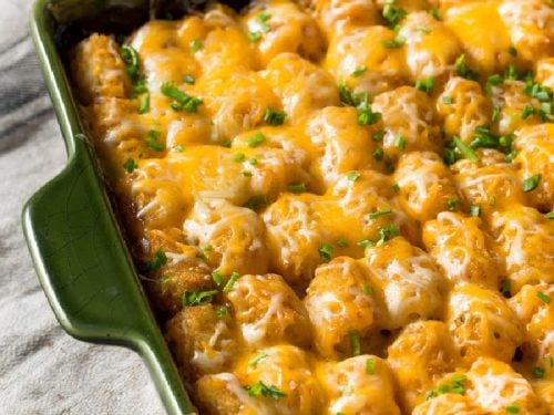 top of tater tot casserole