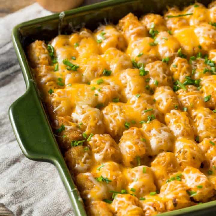 Best Buffalo Chicken Tater Tot Casserole Recipe • Loaves and Dishes