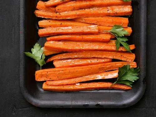 carrots on a tray
