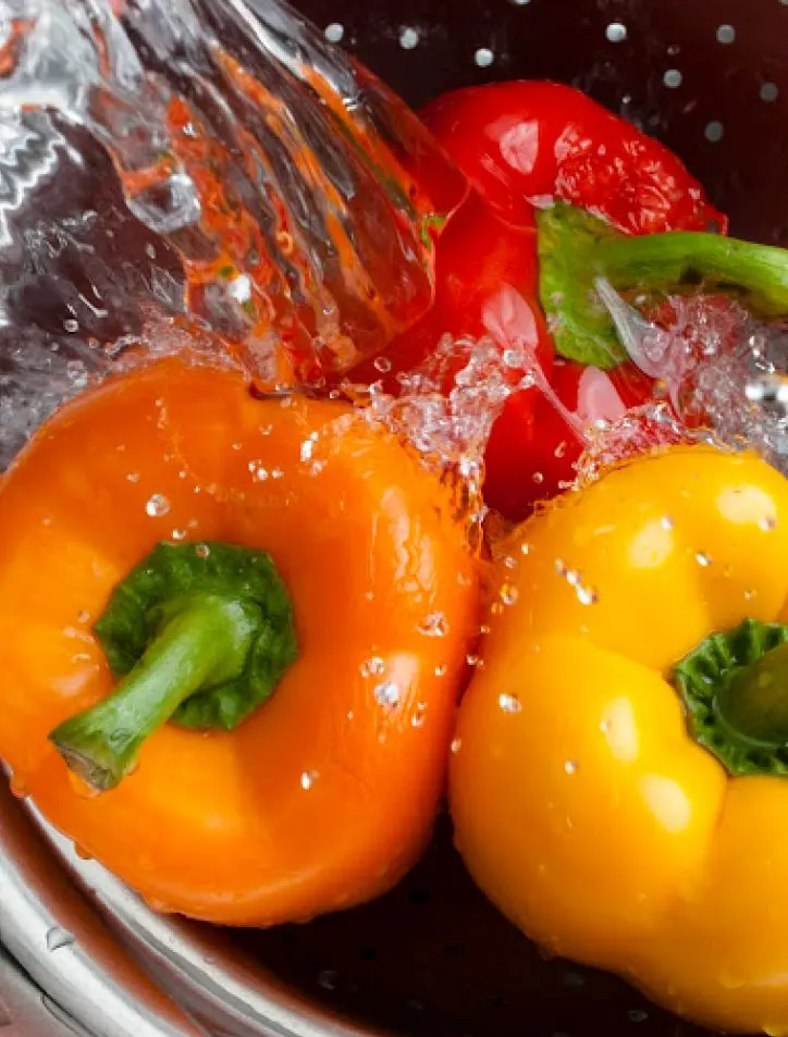 water on peppers
