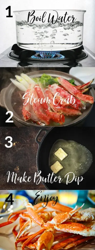 step by step instructions for frozen crab legs.