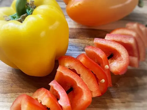 yellow orange and red pepper