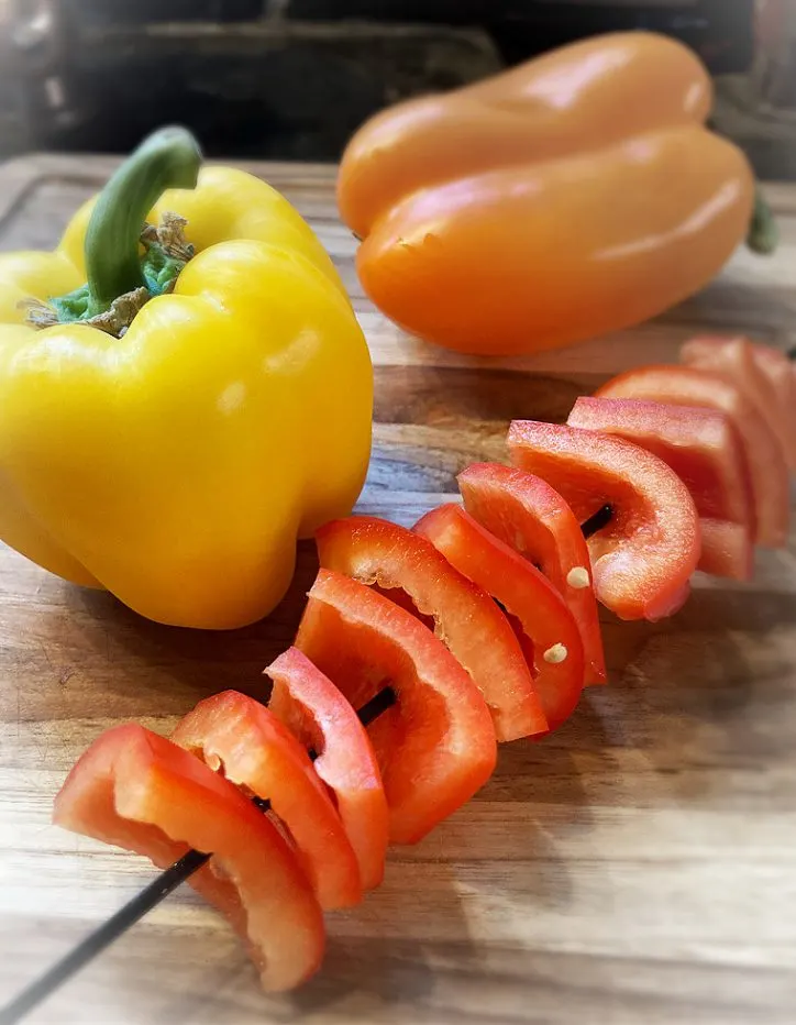 yellow orange and red pepper