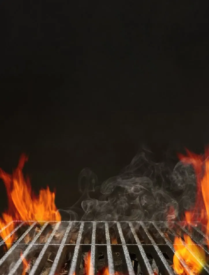 fire on grill
