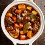 bowl of pressure cooker beef stew