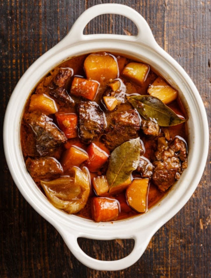 Bowl of pressure cooker beef stew