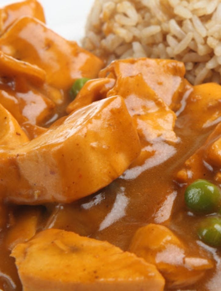 close up of chicken curry
