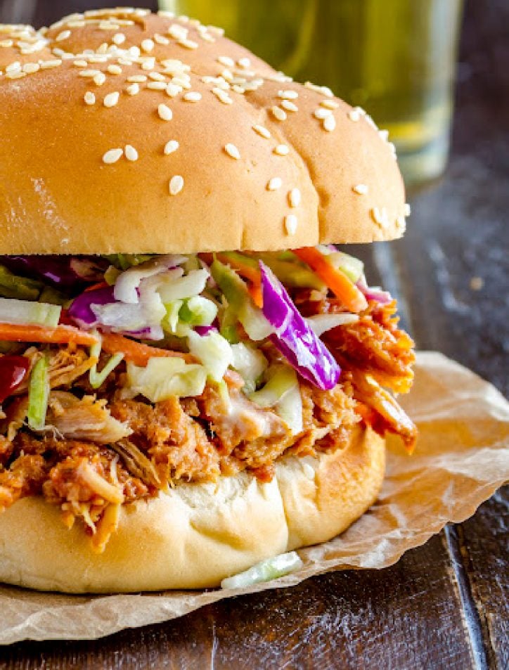 pressure cooker pulled pork sandwich