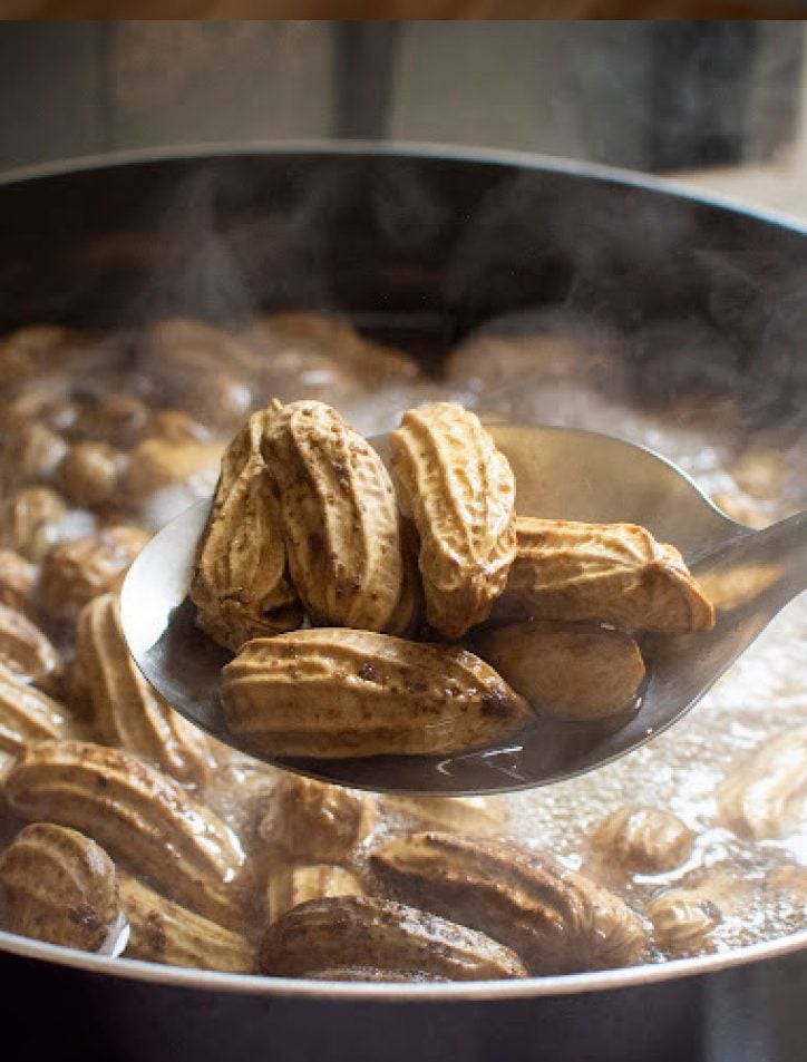 pressure cooker boiled peanuts and bowl