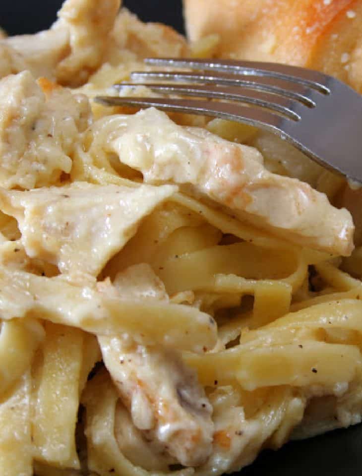 Pressure Cooker Chicken Alfredo with Jar Sauce • Loaves and Dishes