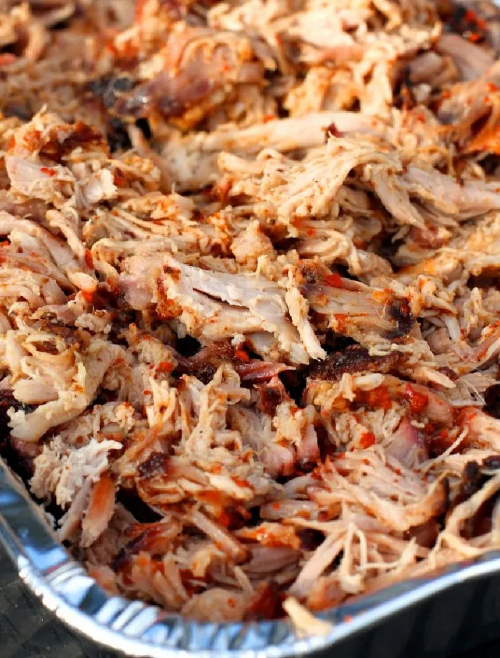 pulled pork in a pan