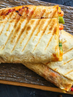 close up of make ahead breakfast burritos