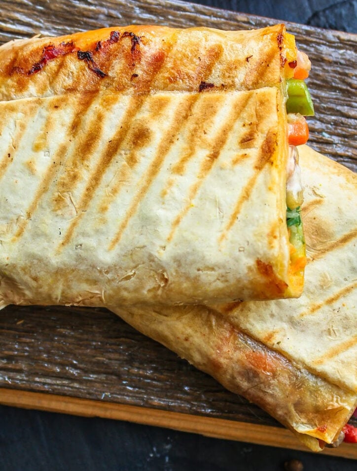 close up of make ahead breakfast burritos