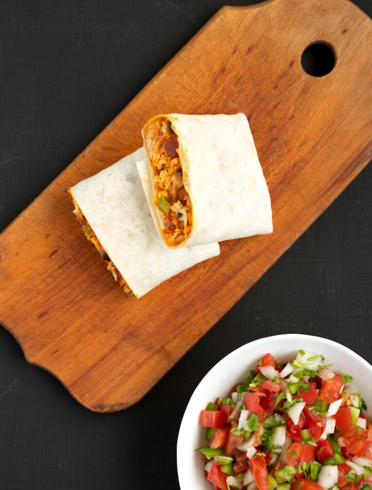 burritos on cutting board