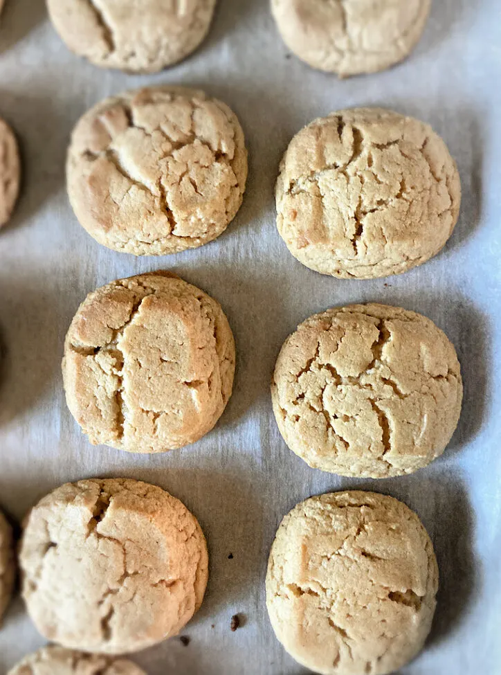 peanut butter cookies on a pan