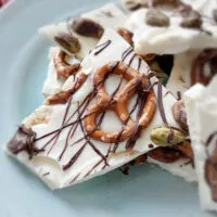 Easy Christmas Candy Bark on plate