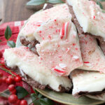 close up of chocolate peppermint bark