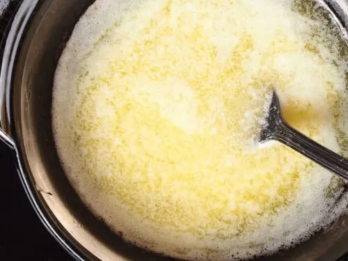 lemon pepper butter sauce in pan