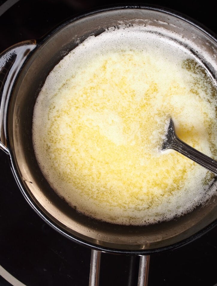 lemon pepper butter sauce in pan