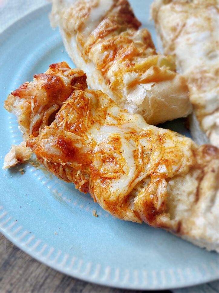 slice of green chili cheese bread