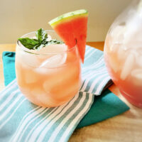 watermelon lemonade recipe on towel