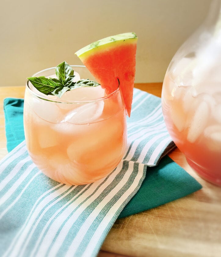 watermelon lemonade recipe on towel