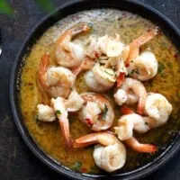 pan of how to cook shrimp in butter.