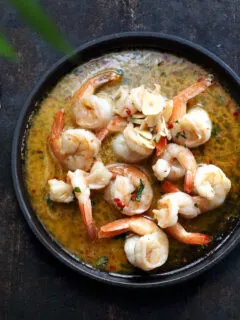 pan of how to cook shrimp in butter.