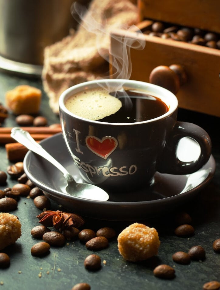 i heart instant espresso cup