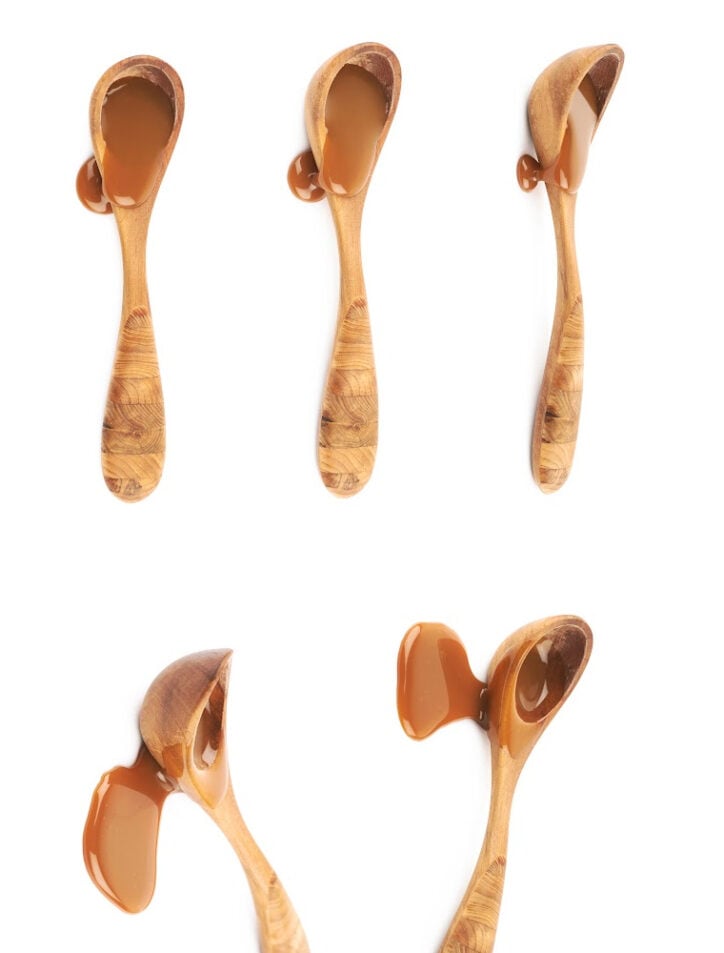 wooden spoons of packet gravy