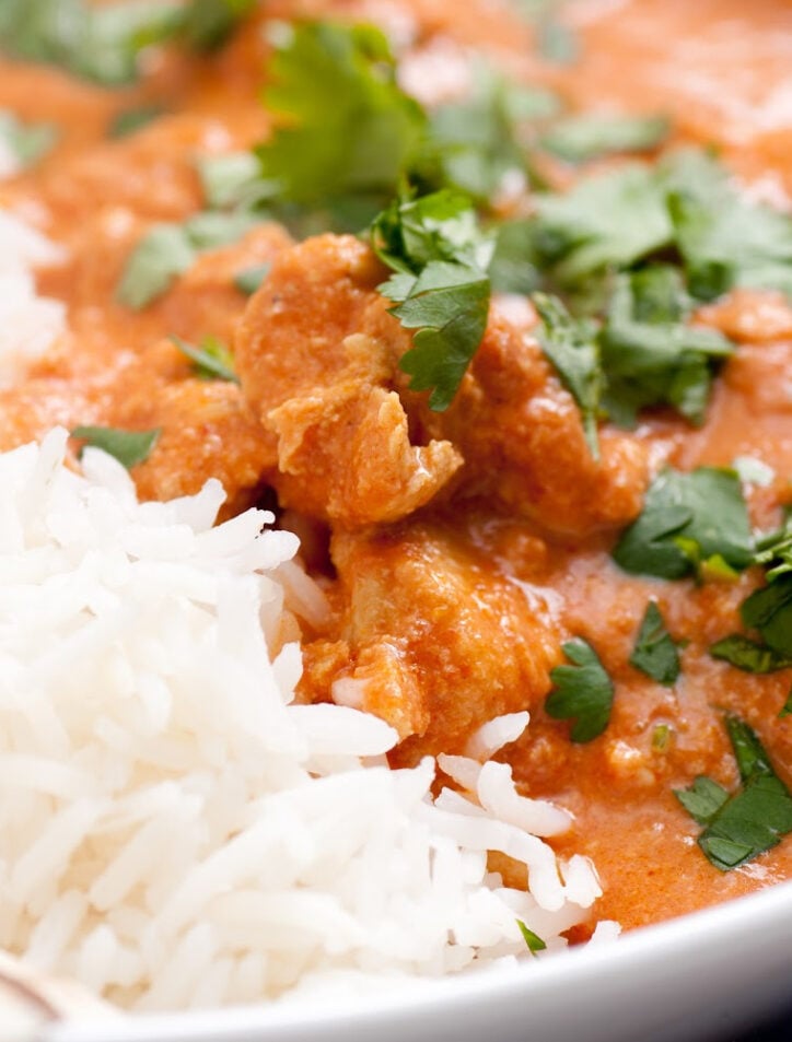 tikka masala sauce jar with rice