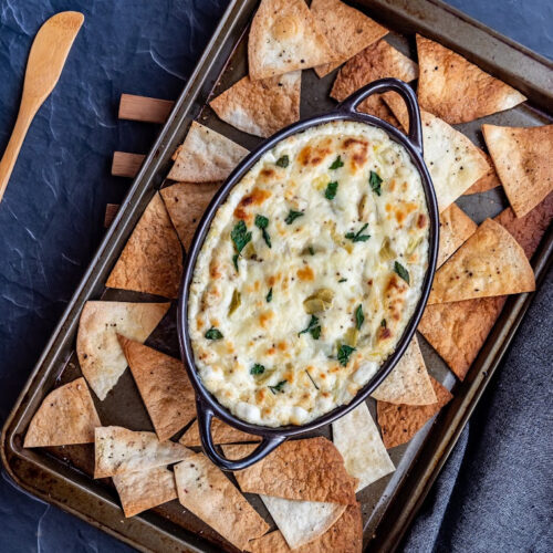seafood dip on a tray