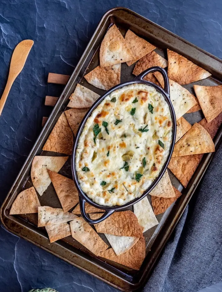 seafood dip on a tray