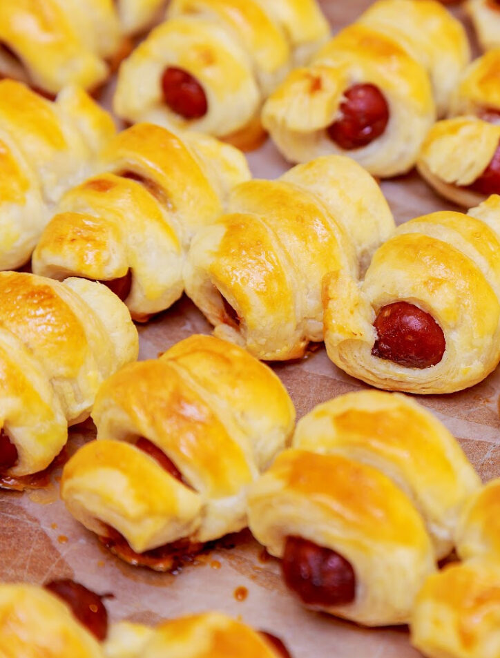 pigs in a blanket on baking sheet