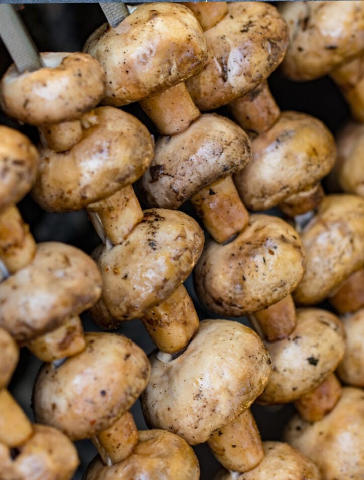 how to cut mushrooms for kabobs on kabobs