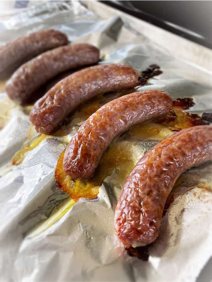 italian sausage on cast iron pan