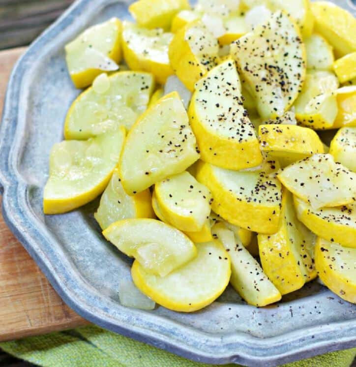 Plate of yellow squash.