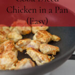 Pinterest pin of diced chicken.