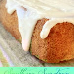 cake slice with white icing on top pinterest pin
