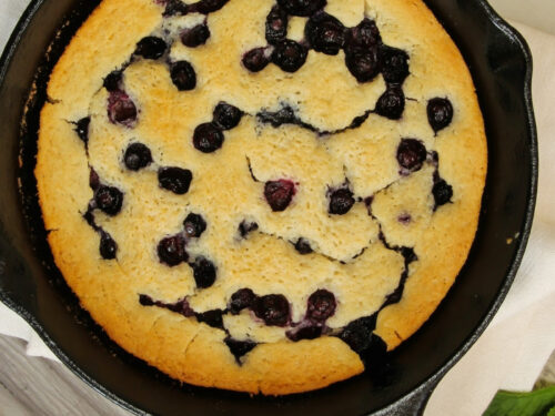 Clafoutis in a skillet.