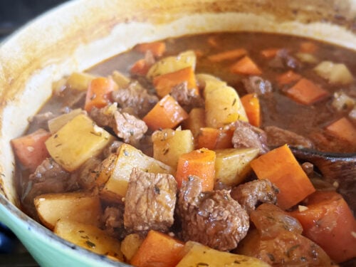 Irish Beef Stew in pot.